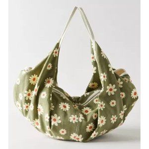 Urban Outfitters Origami Shoulder Canvas Bag Large Daisy Print Multicolor NWOT